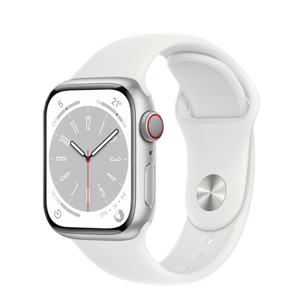 Apple Watch Series 8 41 mm Silver Aluminum Case with White Sport