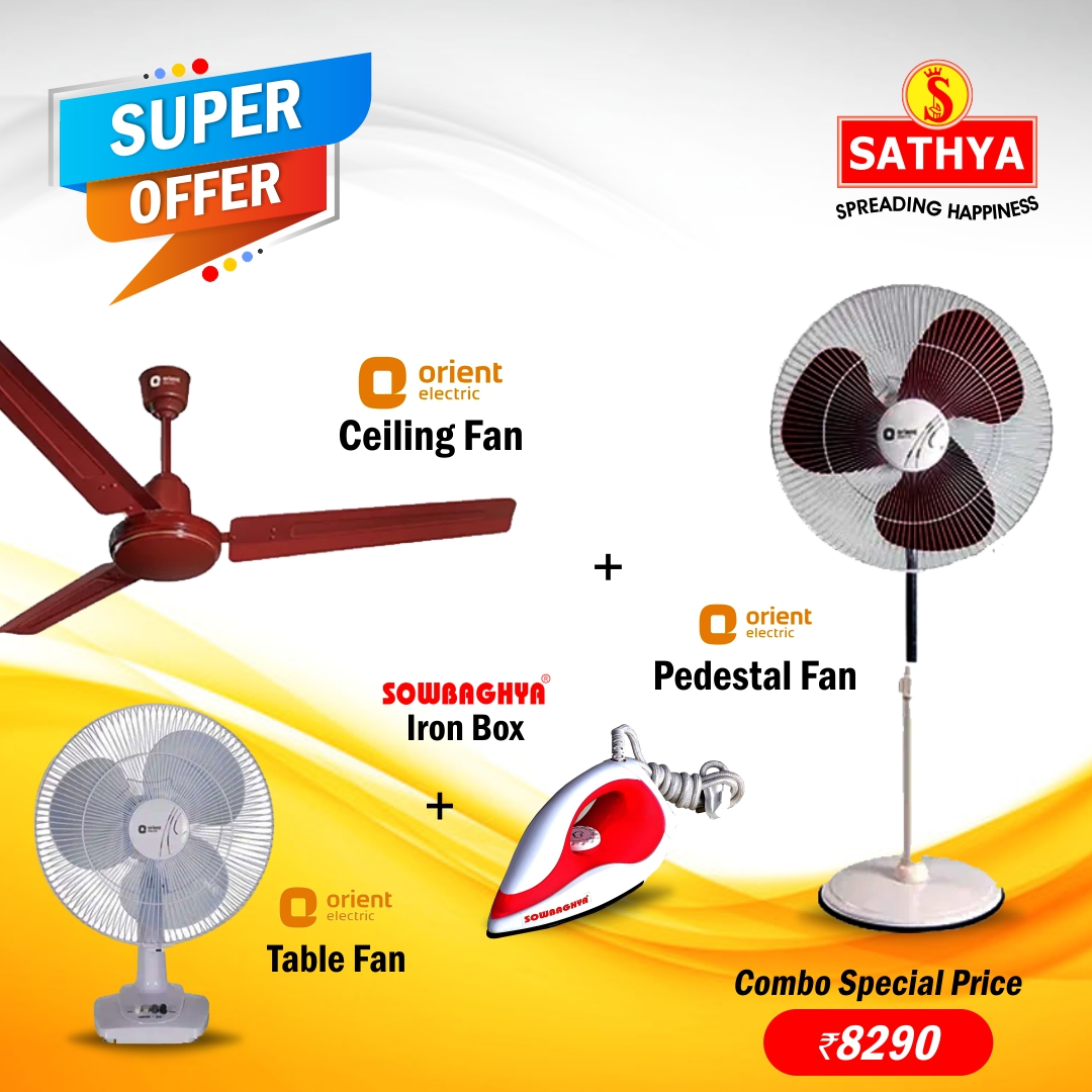 ORIENT FAN+SORIENT TABLE FAN +SOWBAGHYAGRANDDRYIRO Combo