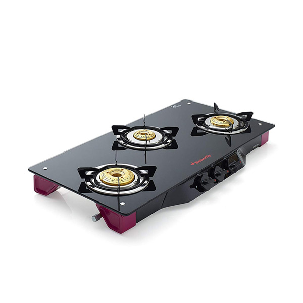 butterfly smart glass 3 burner gas stove black price