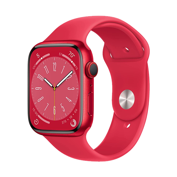 Apple Watch Series 8 45 mm Red Aluminium Case with Red Sport Band (GPS + Cellular, IWS8GPSCEL45STLMNKA3)