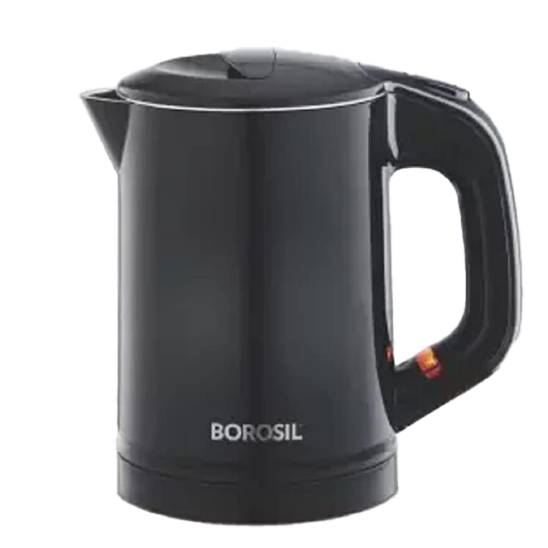Borosil Eva Stainless Stell Cooltouch Kettle (0.6 Liter, Black, BRSETKEVA0.6LSS)