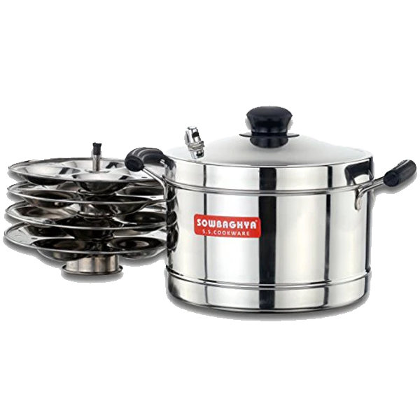 Sowbaghya Ultima IB Stainless Steel 4 Plates Idly Cooker (4PLSULTIMIBSSIDLYCOK)