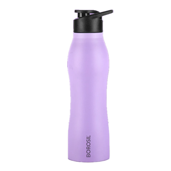 Borosil 950 ml Hydra Grip Go Stainless Steel Water Bottle (Purple, BRSWBGRIPGO950ML)