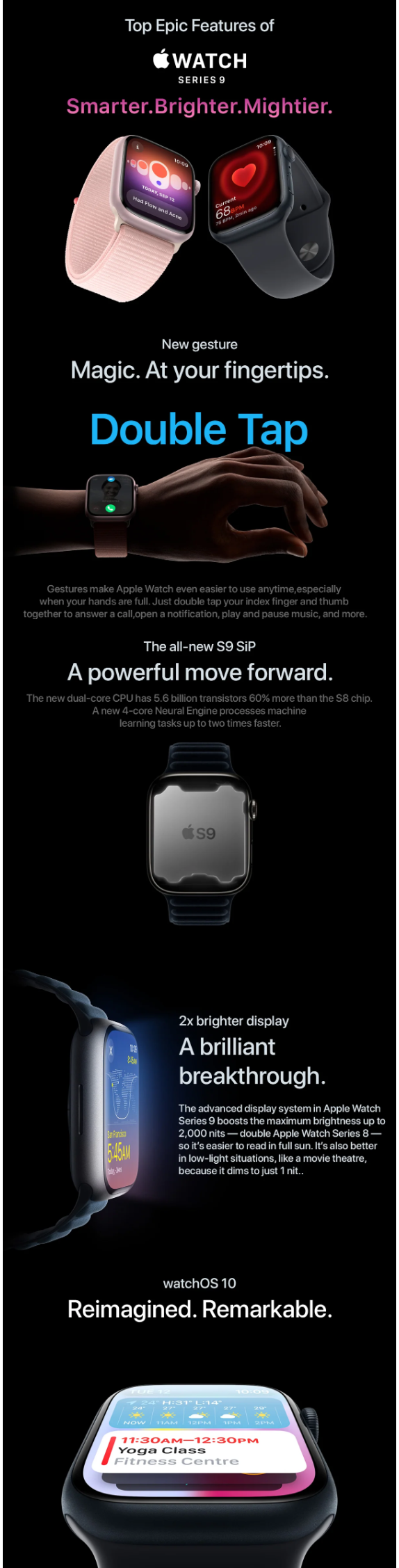 Apple Watch Series 9 GPS + Cellular 45mm Pink Aluminium Case with Light Pink Sport Band - M/L (IWS9CEL45MMPIALMRML3)
