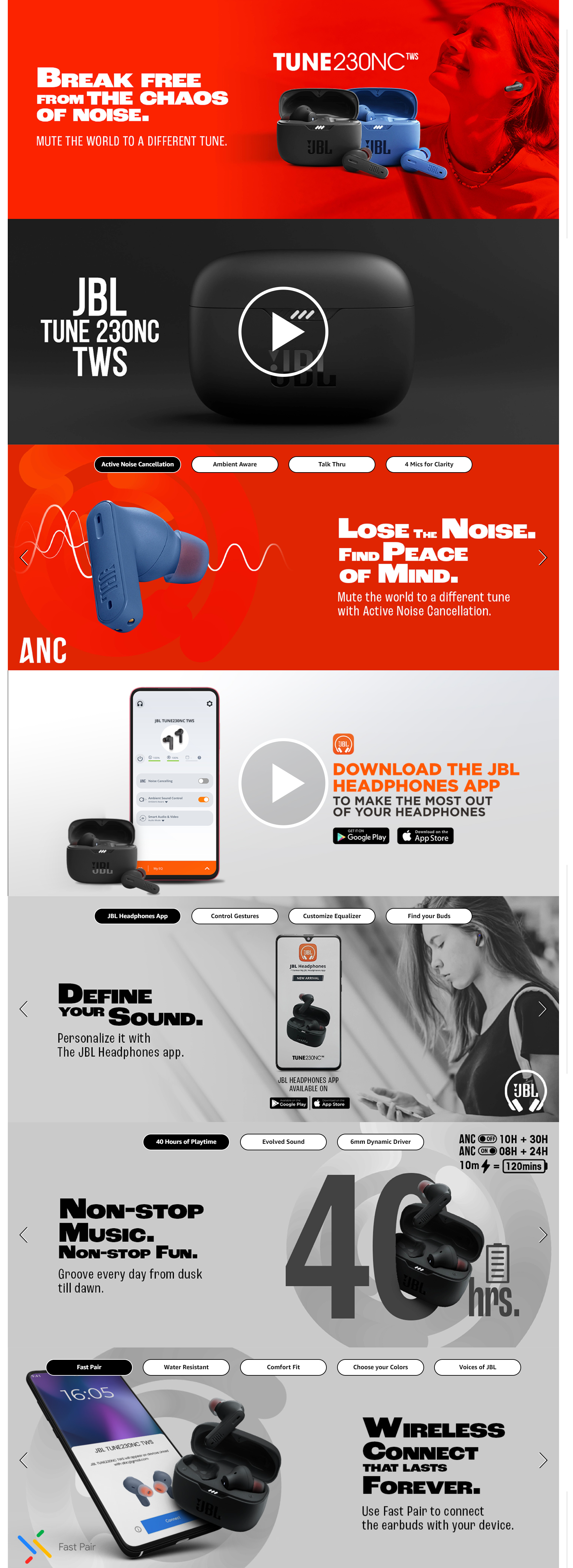 Buy JBL Tune 230NC True wireless earbuds, Active Noise