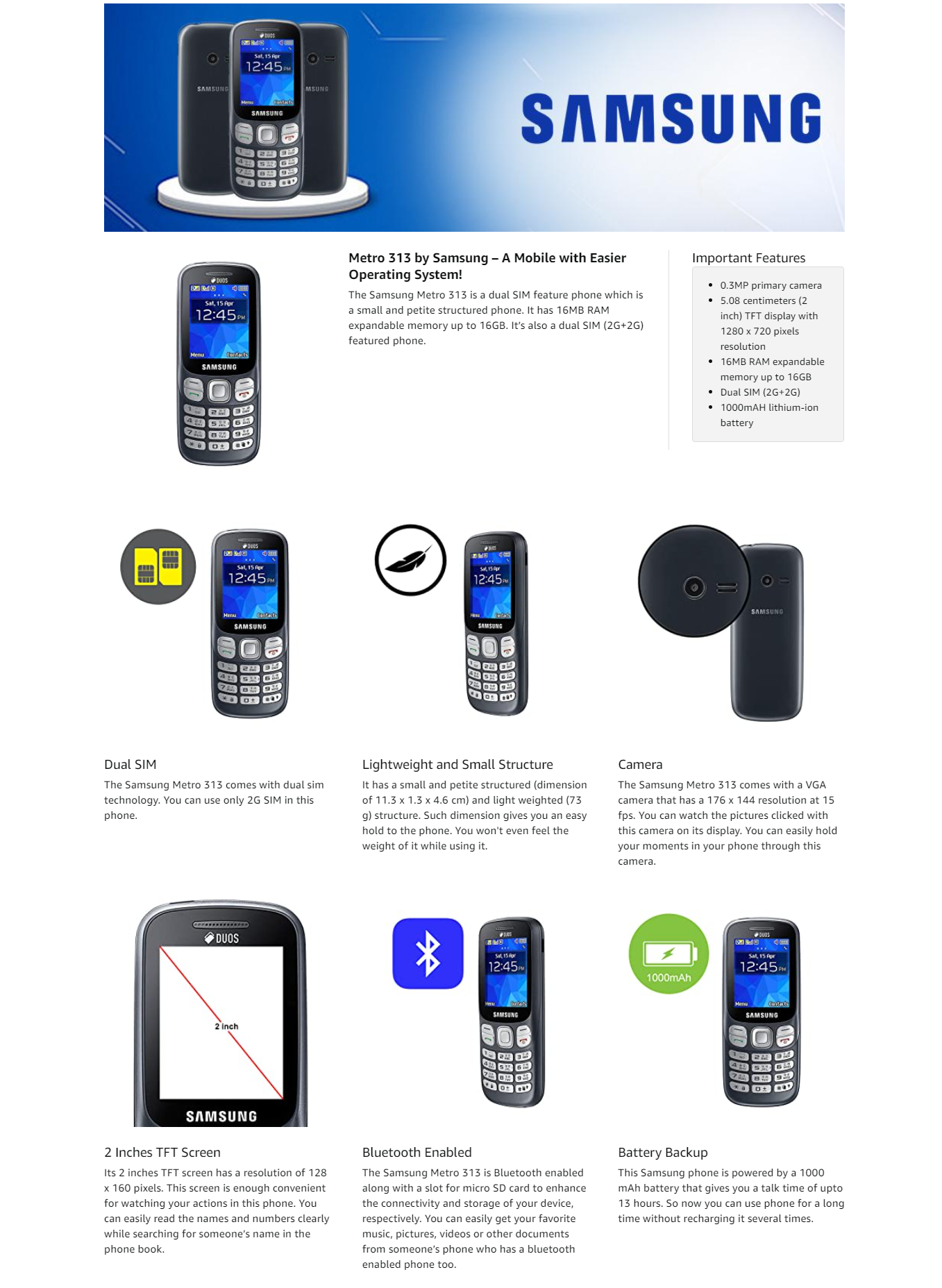 1357px x 1856px - Buy, Shop, Compare Samsung B313E Keypad Mobile Phones at EMI Online  Shopping | Mobile Showroom at Low price