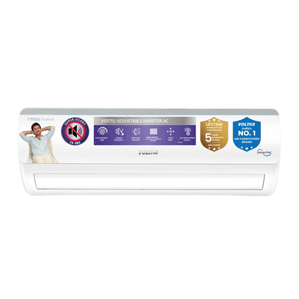 Voltas Inverter Split Air Conditioner, 1.5 Ton, 5 Star ,White (1.5T185INVERELIT5SIU)