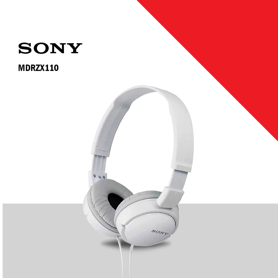 Sony Headphone  (White, On the Ear) (MDRZX110)