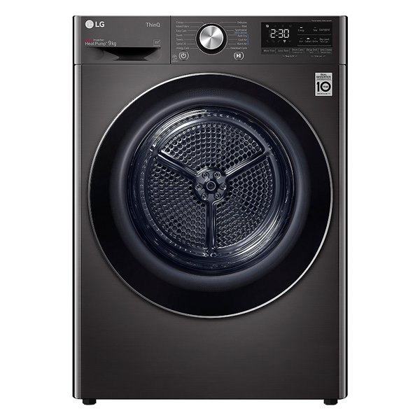 LG 9.0kg, Heat Pump Dryer with Inverter Control in Black Steel Finish (DHV09SWB)